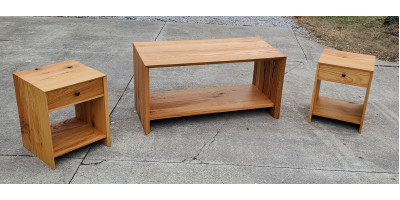 Grain Wrapped Living Room Table Set